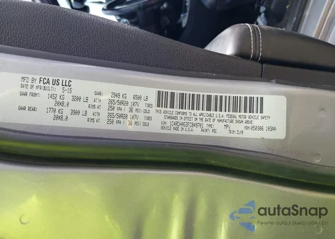 2015 Dodge Durango Sxt z USA, uszkodzony, nr VIN 1C4RDHAG3FC849701